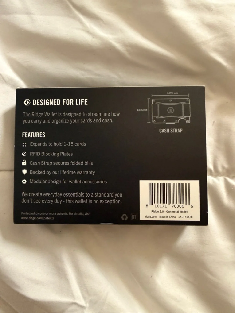 Ridge RFID Blocking Wallet, Gunmetal, NIB, NWT - Picture 6 of 6